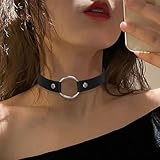 Jahrestag Geschenk, 4 Stück Halsband Damen für Sex, Choker Schwarz Kette Damen, LederhalsbandDamen, Kette Spike Leder Kragen Kropfband Herz, Einstellbar Halsband Schwarz Chocker, Punk Gotik Collar