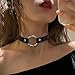 Jahrestag Geschenk, 4 Stück Halsband Damen für Sex, Choker Schwarz Kette Damen, LederhalsbandDamen, Kette Spike Leder Kragen Kropfband Herz, Einstellbar Halsband Schwarz Chocker, Punk Gotik Collar