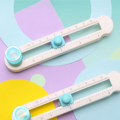 Tissting Kreisschneider Papier 2-20cm Durchmesser Verstellbare Rotations Kreis Papierschneider Kunststoff Paper Rundschneider Schneidemesser für Druckpapier, Laminiertes Papier, Kraftpapier