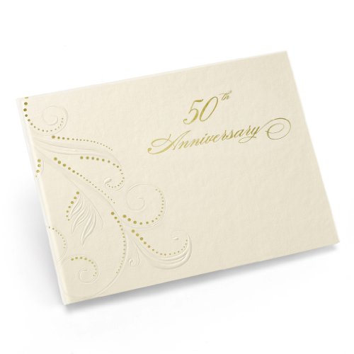 Image of Hortense B. Hewitt Wedding Anniversary Guest Book, 50th Anniversary Swirl Dots, 7.5 inch x 5.75 inch (20613)