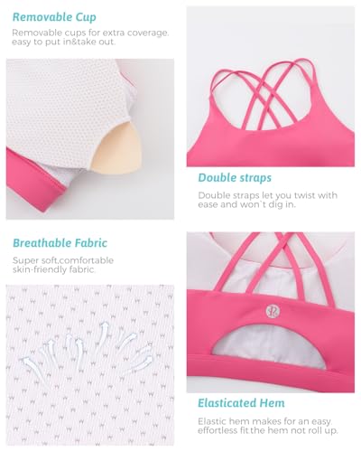 Image of RUNNING GIRL Sports Bras for Women,Padded Sports Bra Tank Top Sexy Crisscross Back High Impact Longline Workout Yoga Bra