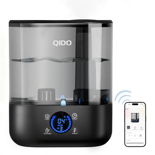 QIDO Top Fill Humidifiers for Bedroom, 5 L Cool Mist 36H Super Long Time, Quiet 28dB Essential Oil...