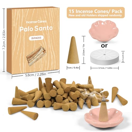 LA-BELLEFEE-Palo-Santo-Incense-Cones-120-Pcs-Incense-Cones-with-Incense-Holder-Natural-Fall-Scents-Cones-Incense-Cones-Indoor-Odor-Remover-Incense-for-Meditation-Relaxation-and-Spiritual-Cleansing LA BELLEFEE Palo Santo Incense Cones 120 Pcs Incense Cones with Incense Holder Natural Fall Scents Cones Incense Cones Indoor Odor Remover Incense for Meditation Relaxation and Spiritual Cleansing