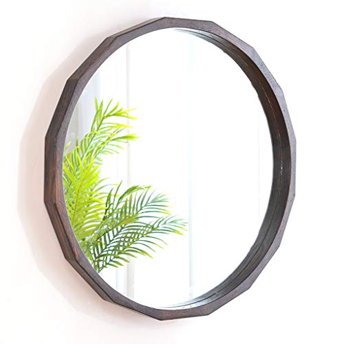 zyifan Espejos de Pared Espejo de Pared de Madera Maciza, Espejo de tocador Moderno y Redondo, para baño, entradas, baños, Salas de Estar y más Cover