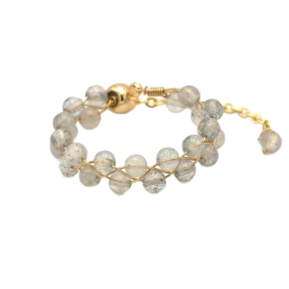 Miracles Minéraux Bague pierre naturelle artisanal (plaqué or giulia| labradorite)