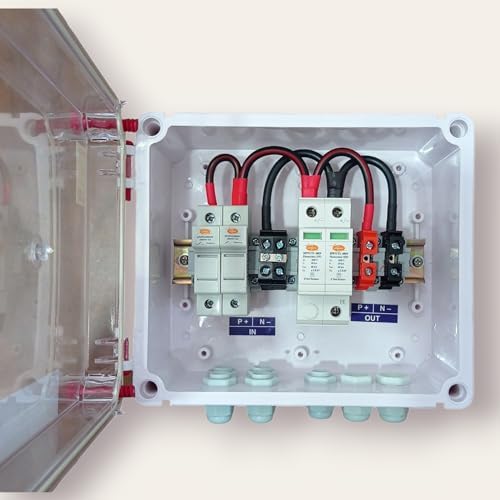 Kenbrook Solar AJB DCDB 2 in 1 out 600V Inbuilt 2 x 25A Fuses, 600V SPD (2 Series/String x up to 12 Panels Max.)