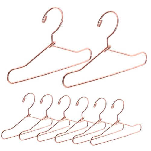 BESPORTBLE 10Pcs Mini Metal Doll Clothes Hangers Doll Dress Hangers Miniature Wardrobe and Safe Design