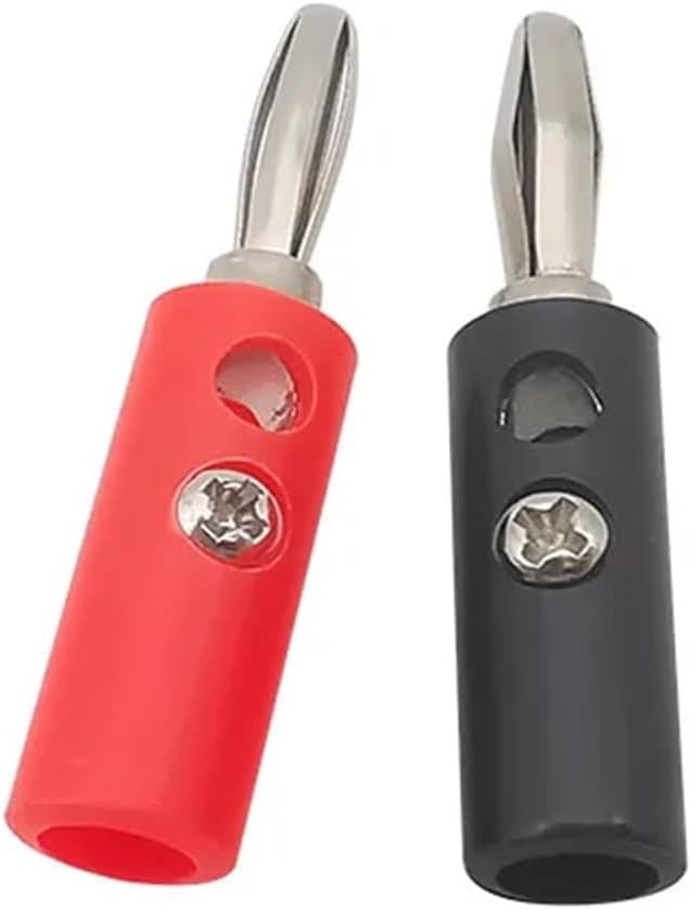 2-20Pairs 4mm Banana Audio Speaker Wire Cable Adapter Screw Type Banana Connector Red & Black(10Pair)