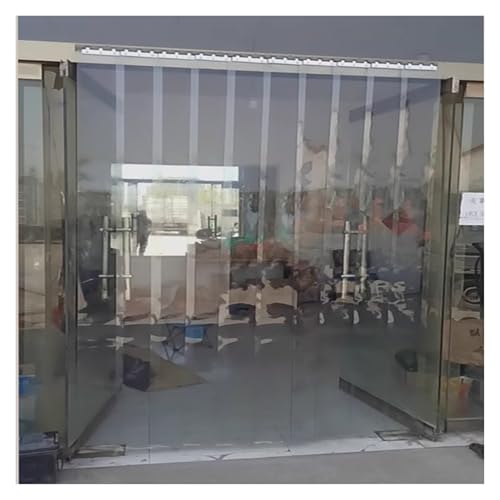 Qulamrdk Cortina Lamas PVC Transparente Cortina Congelador PVC Impermeable Mantener Caliente Tiras Adecuado para Garaje y Cocina Jardinería, Fácil Instalar(180x260cm/70.86x102.3in)