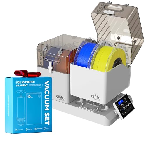 Chitu Systems Filament Dryer & Vacuum Bag Set for 4 Spools, 2 Independent Temperature-Controlled Chambers, 10% Energy Ef