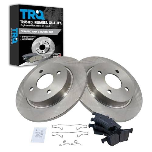 Image of TRQ Rear Brake Pad and Rotor Set Ceramic Solid Rotors | For 2018-2019 Ford EcoSport