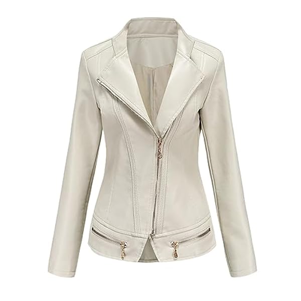 Adhdyuud Vrouwen Slanke Faux Lederen Jas Herfst Casual Gesplitst Motorjas Moto Biker Rits Jassen