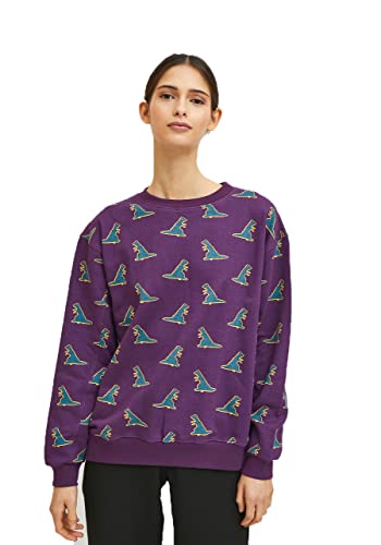 Compania Fantastica FA21SEV02 - Sudadera de algodón con estampado animal de dinosaurio, Morado (,...