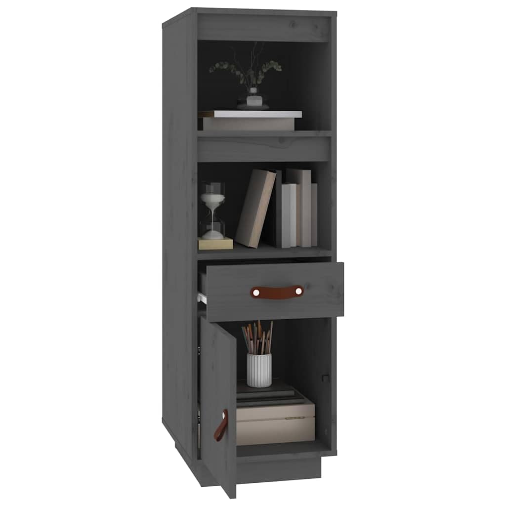 Armadietto Highboard grigio, 34 x 40 x 108,5 cm, in legno massello