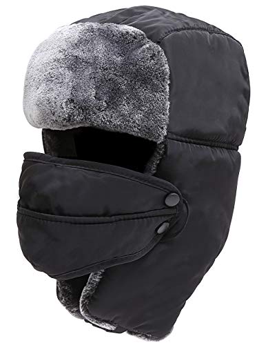 HELLOYEE Winter Traoper Trapper Hat Super Warm Ushanka Russian Bomber Hunting Hat con orejera para Hombres Mujeres Adultos