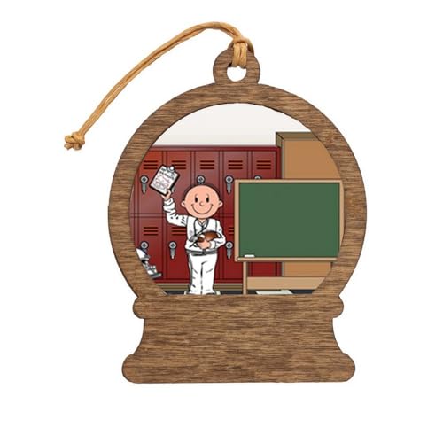 PrintedPerfection.com Personalized Coach, Football - Male Wooden Snow Globe Shaped Christmas Ornament