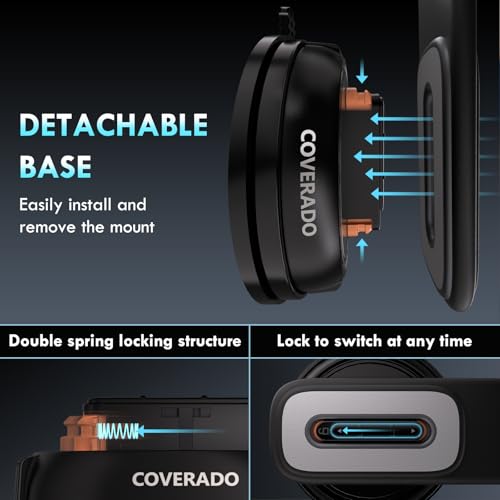Image of Coverado 15W Magsafe Car Mount Charger for QI2, Wireless Charger Car Phone Holder with Adjustable Aluminum Alloy Arm, Magnetic Phone Holder Suction Cup Mount for iPhone 16 /15 /14 /13