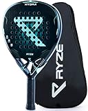 RYZE Hydra Padel Schläger aus 100% Kohlefaser - Maximale Power, Kontrolle & Präzision - 365g mit EVA-18 Schaum - Unisex Padelschläger für Männer & Frauen - Padel Racket Set mit kostenloser Hülle