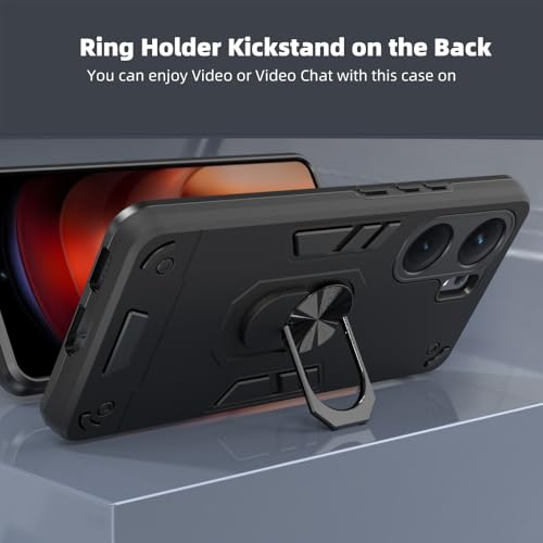 Image of NDCOM for iQOO Neo 9 Pro Back Cover Premium | Stylish iQOO Neo 9 Pro Back Case | Shockproof Ring Holder Case