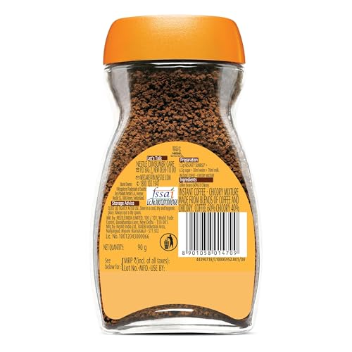Image of Sunrise Instant Coffee Powder by Nescafe | Rich Aroma for the perfect start to your day | Coffee Chicory-Mix | 90g Jar (Pack of 3)