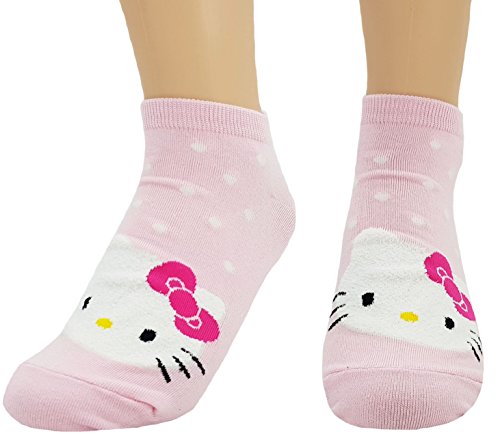 JJMax Women's Hello Kitty Cotton Ankle Socks Set, Cotton Blend Set, One Size,4 Pack2