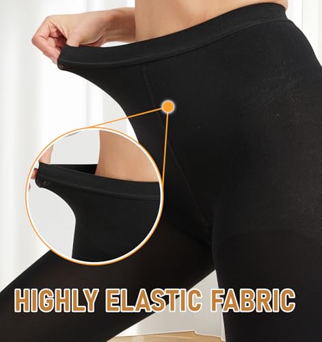 Image of NURCOM 20-30 mmHg Compression Pantyhose for Women & Men, Open Toe Medical Compression Stockings, Waist High Opaque Compression Tights, Graduated Support for Varicose Veins, Edema, DVT, Post Surgery