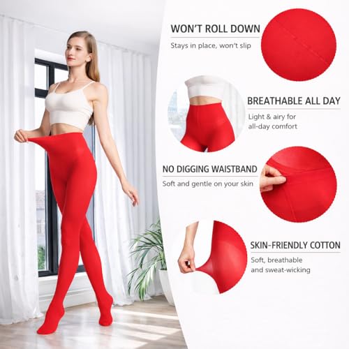 Image of Women's 80 Den Soft Semi Opaque Tights, Women's Pantyhose High Twist Yarn Tights