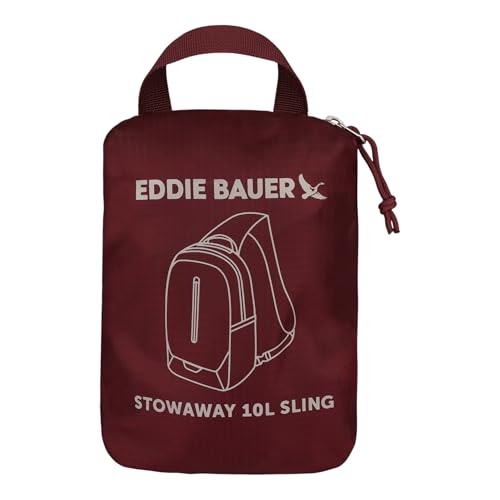 Image of Eddie Bauer Stowaway Packable Sling Bag | Travel | Outdoor | Lightweight | Compact | Ripstop Nylon, Black Cherry-10L