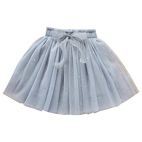 RNTOP Baby Girls Layered Tutu Skirt Toddler Girls Paillette Tulle Tutus Soft Fluffy Princess Skirts Dance (Grey, 7-8 Years)