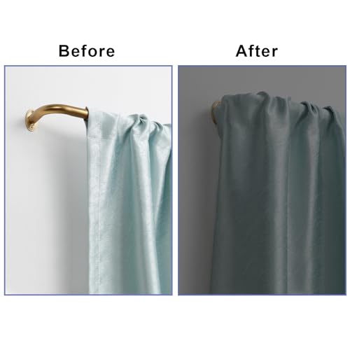 Room Darking Curtain Rod, 28-53 Inch Adjustable Window Curtain Rods Wrap Around 1inch Diameter Single Splicing Curtain Rod, Warm Gold by Joodxoe - Image 3