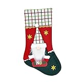 Weihnachtsstrumpf Weihnachtsbaum Anhänger Candy Gifts Socken Personalisierter Kaminstrumpf 3D-Weihnachtsdekoration und Partyzubehör für Kinder, Familie, Weihnachtsstrumpf Weihnachten (B, One Size)
