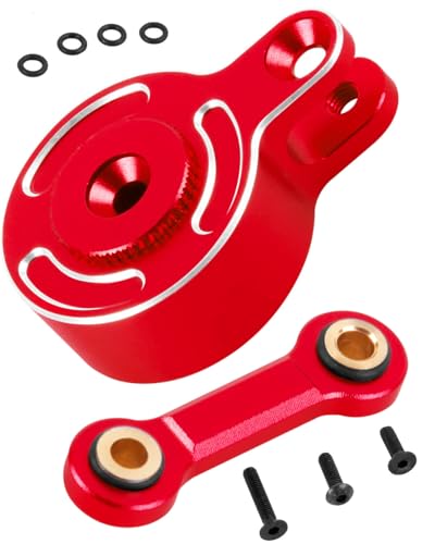 hopsupRC RC 23T Aluminium Direct Mount Servo Saver Upgrades Part for 1/10 Big Rock,Granite,Kraton,Outcast,Senton,Vorteks 4WD Mega 550,1/8 Infraction,Mojave,Typhon,Vendetta 4WD,ARA340181（Red）