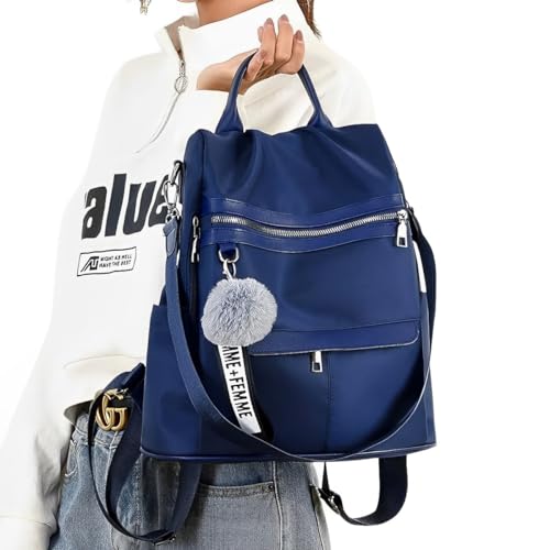Bolsa Feminina Média Casual Alça Transversal Mochila Trabalho Anti Furto (Azul)