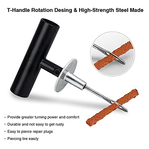 Au Town Tire Repair Kit, 100 Pcs Heavy Duty Tire Plug Kit for Car, Universal Tire Patch kit to Fix Punctures and Plug Flats, tire Repair Plugs Truck, RV, ATV, Tractor, Trailer