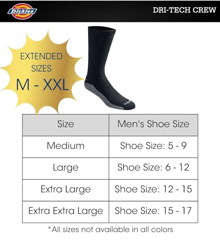 Dickies Men's Dri-tech Essential Moisture Control Crew Socks Multipack - Image 4