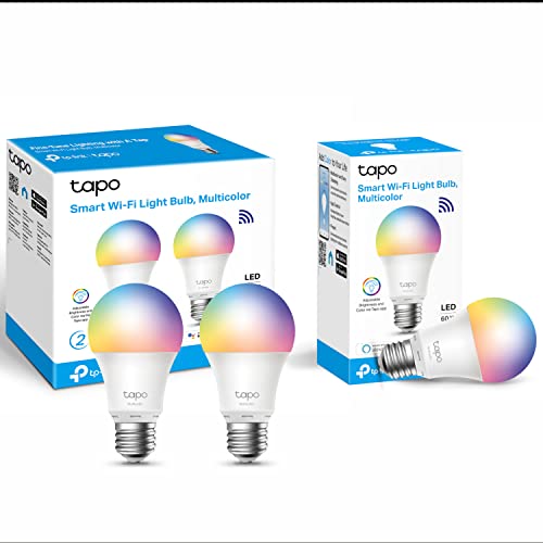 TP-LINK Tapo Smart Bulb, Smart Wi-Fi LED Light, E27, 8.7W, Works with Amazon Alexa (Echo and Echo Dot), Google Home, Colour-Changeable, No Hub Required - Tapo L530E(3-Pack) [Energy Class F]