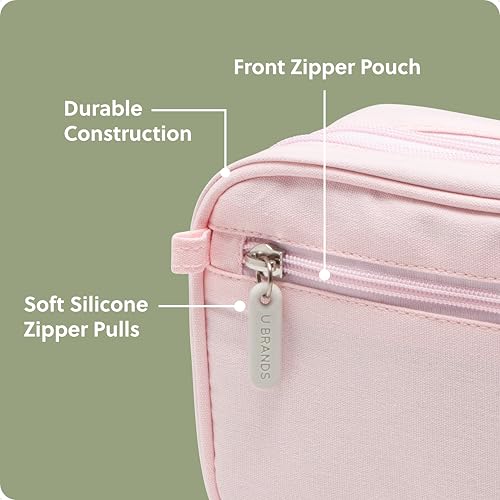 U Brands Canvas Tech Organizer Pouch 9 Compartments, 7.8 x 5 Inch Cable Organizer Bag for Travel, Cord Organizer for Cables, Earbuds, Flash Drives and Accessories – Petal by U Brands - Image 3