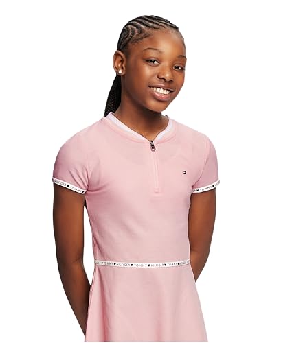 Tommy Hilfiger Girls' Short Sleeve Sporty Flag Taping Dress, Classic Style with Logo Design & Trim3
