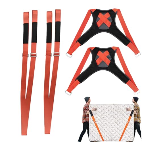 Sangles de Levage pour Meubles,Aide au Levage à Deux Personnes avec Support -Bras - Cordes Réglables Portables Capacité 400 kg pour Canoë Électroménager Entrepôt Transport