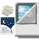 NIGHTON Portable Blackout Curtains 40"×57" Strong Hook and Loop Tape Strips with Adhesive,Blackout Shades That can be Cut,100% Blackout Material Window Blinds for Baby Nursery or Travel Use-White