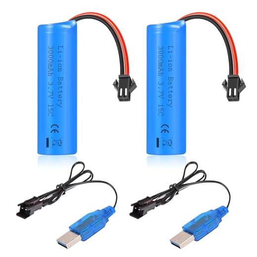VICMILE 3.7V 3000mAh Li-ion Battery High Capacity 15C High Discharge Rate RC Batteries with USB Charger Cable SM-2P Plug Fit for RC Car Drift Monster Truck Remote Control Car Toy Off-Road Racing