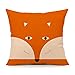 4TH Emotion Orange Abstract Cute Fox Design Home Decor Design Throw Pillow Cover Pillow Case 18 x 18 inch Cotton Linen for Sofa
