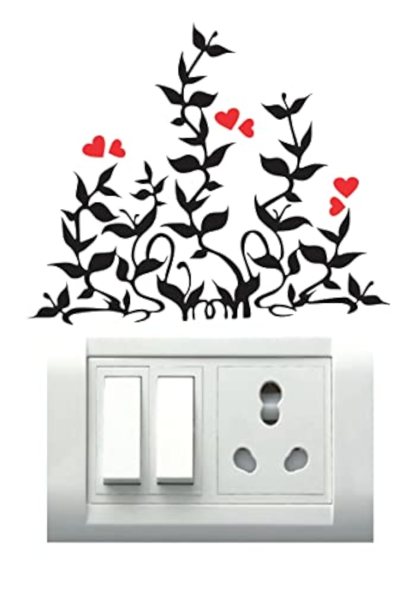 Floral Switch Board Stickers, Pack of 6