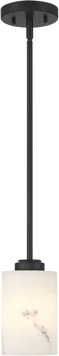 Possini Euro Design Possini Euro Stoker 5" Wide Black Faux Alabaster Mini Pendant Light