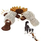 Qiiiiian Squeaky Dog Toys, Stuffed Large Dog Toys to Keep Them Busy, Interactive Plush Chew Toys with Crinkle Paper, Tough Pet Animal Toys for Small Medium Large Dogs - Platypus