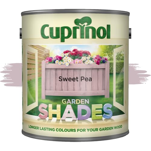 AOC24 Garden Fence Shade Paint - Exterior Wood Paint for Sheds, Fences - Water-Based, Quick Drying 1 Hour - Use on Wood, Terracotta, Stone, Brick - Outdoor Garden (Sweet Pea, 1 Liter)