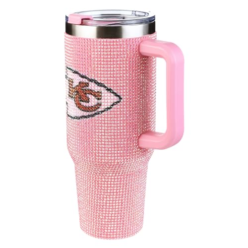 Image of The Memory Company Officially Licensed 40oz Pink Bling Game Day Tumbler, Kansas City Chiefs