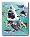 White Sharks Collage Ocean Animal Kids Room Decor Art Print Poster (16x20)