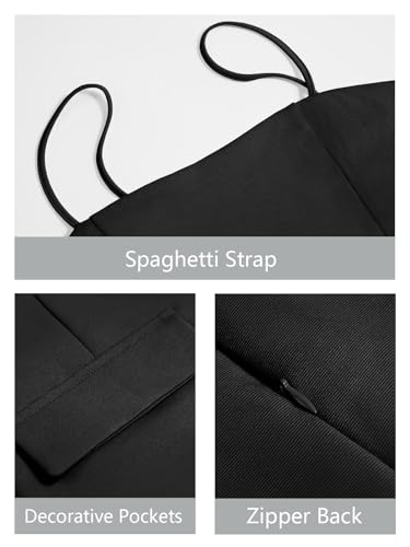 Image of Wenrine Womens Sleeveless Mini Dress Summer Spaghetti Strap Zipper Back Slim Fit Party A Line Dresses