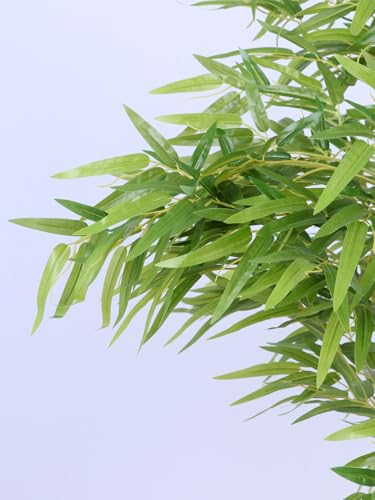 Image of ARICK DECOR 5Ft Artificial Bamboo Tree in Pot, 5ft Realistic Faux Bamboo Silk Plant with Natural Look Canes, Peacock Shaped Floor Decor for Home, Office & Balcony